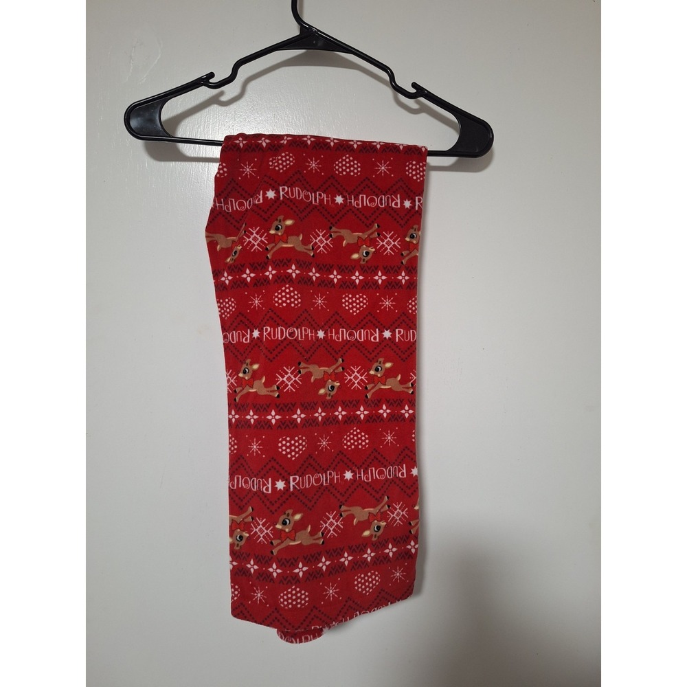 Rudolph Red-Nosed Reindeer Women's Pajama Pants Plush Fleece Size M 8-10